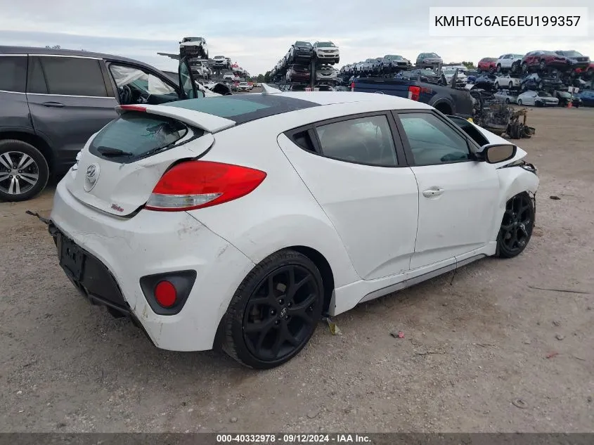 2014 Hyundai Veloster Turbo VIN: KMHTC6AE6EU199357 Lot: 40332978