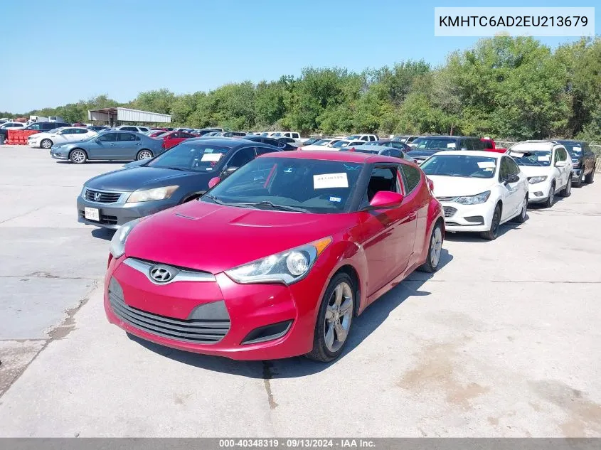 KMHTC6AD2EU213679 2014 Hyundai Veloster Base W/Black