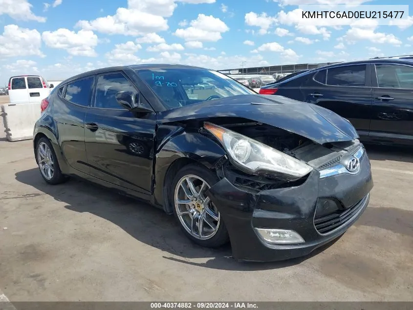 2014 Hyundai Veloster Base W/Gray VIN: KMHTC6AD0EU215477 Lot: 40374882