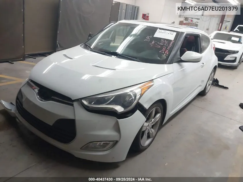 2014 Hyundai Veloster Base W/Red VIN: KMHTC6AD7EU201379 Lot: 40437430