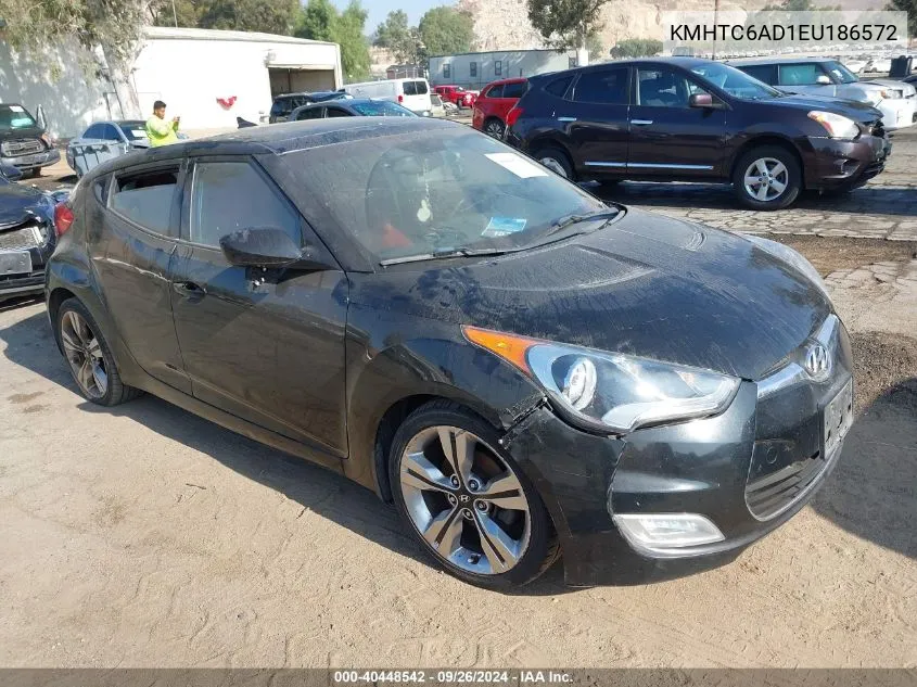 2014 Hyundai Veloster Base W/Red VIN: KMHTC6AD1EU186572 Lot: 40448542