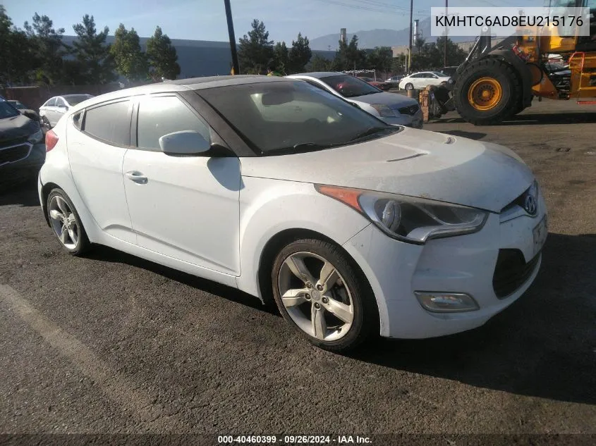 2014 Hyundai Veloster Base W/Red VIN: KMHTC6AD8EU215176 Lot: 40460399