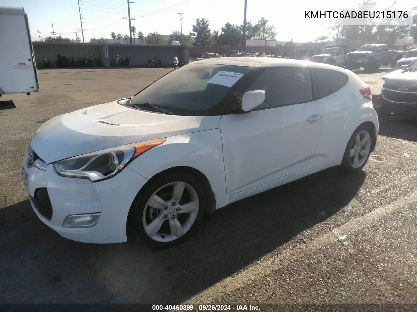 2014 Hyundai Veloster Base W/Red VIN: KMHTC6AD8EU215176 Lot: 40460399