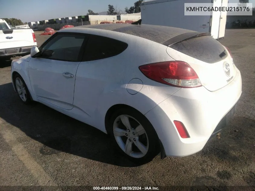 2014 Hyundai Veloster Base W/Red VIN: KMHTC6AD8EU215176 Lot: 40460399