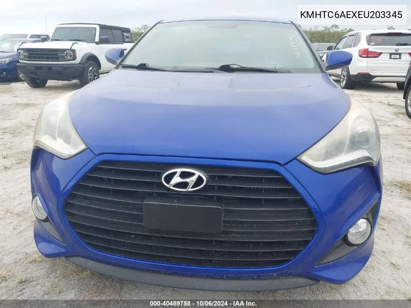 2014 Hyundai Veloster Turbo VIN: KMHTC6AEXEU203345 Lot: 40489758