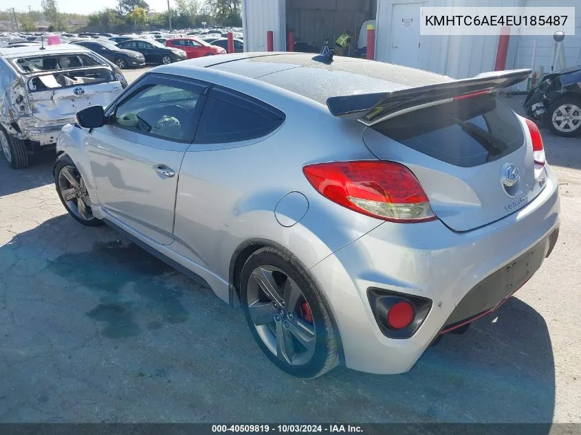 2014 Hyundai Veloster Turbo W/Black VIN: KMHTC6AE4EU185487 Lot: 40509819