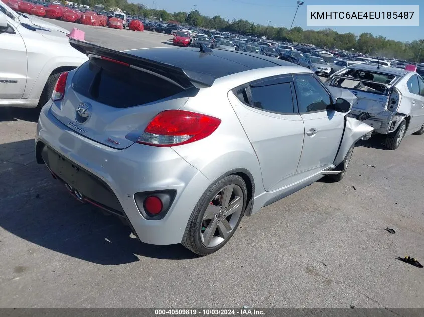 2014 Hyundai Veloster Turbo W/Black VIN: KMHTC6AE4EU185487 Lot: 40509819