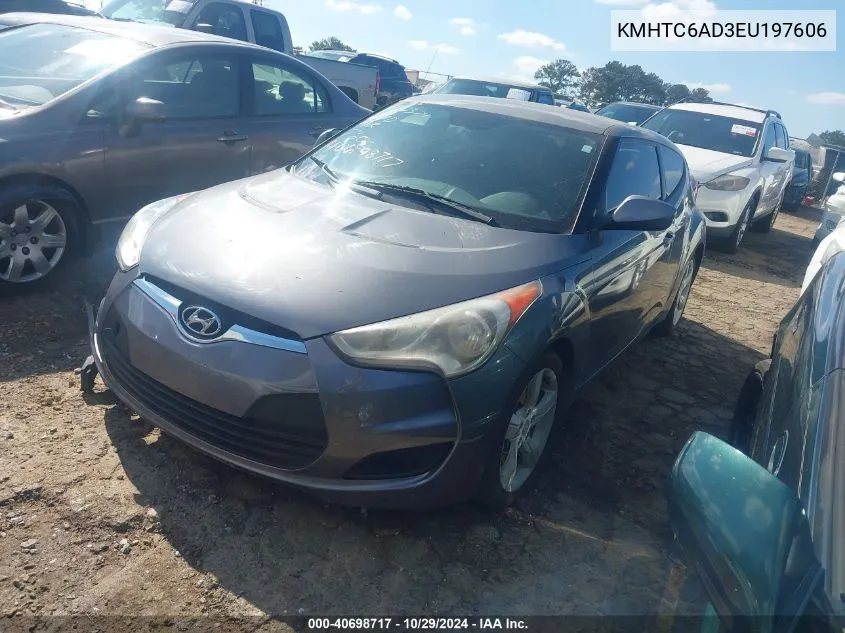 2014 Hyundai Veloster Base W/Black VIN: KMHTC6AD3EU197606 Lot: 40698717