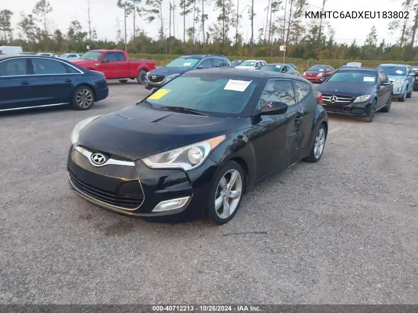 2014 Hyundai Veloster Base W/Gray VIN: KMHTC6ADXEU183802 Lot: 40712213