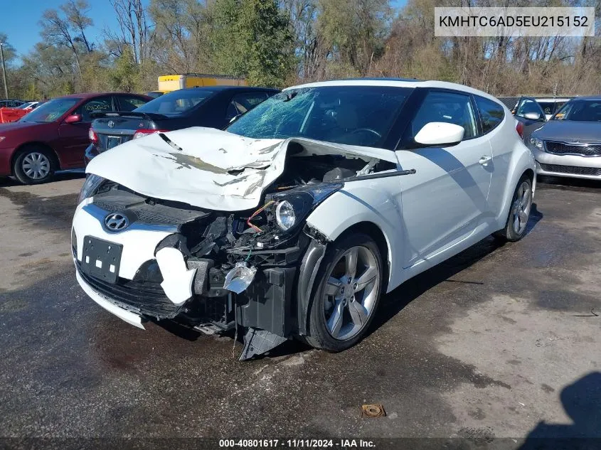 2014 Hyundai Veloster Base W/Gray VIN: KMHTC6AD5EU215152 Lot: 40801617