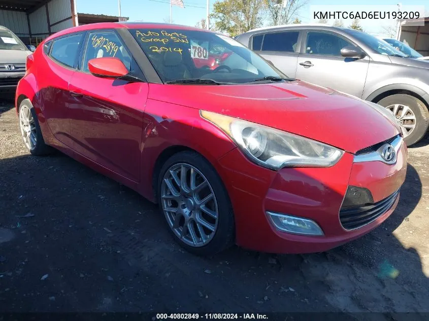 2014 Hyundai Veloster Base W/Gray VIN: KMHTC6AD6EU193209 Lot: 40802849