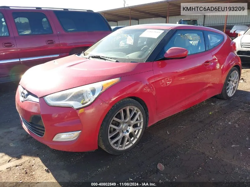 2014 Hyundai Veloster Base W/Gray VIN: KMHTC6AD6EU193209 Lot: 40802849