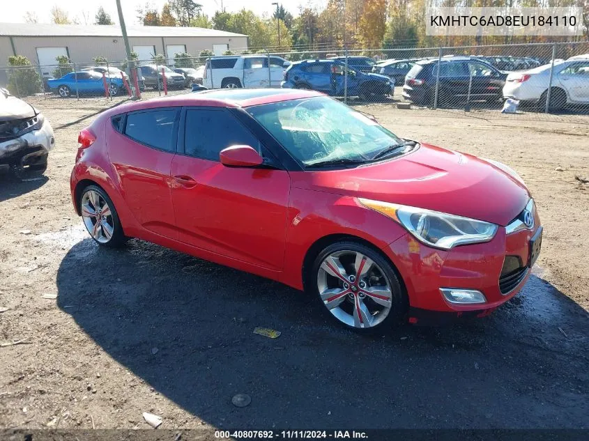 2014 Hyundai Veloster Base W/Black VIN: KMHTC6AD8EU184110 Lot: 40807692