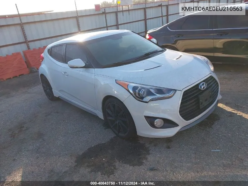 2014 Hyundai Veloster Turbo W/Black VIN: KMHTC6AE0EU210563 Lot: 40843750