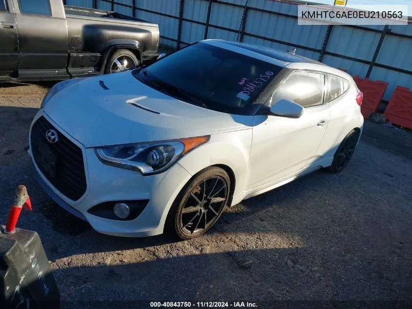 2014 Hyundai Veloster Turbo W/Black VIN: KMHTC6AE0EU210563 Lot: 40843750