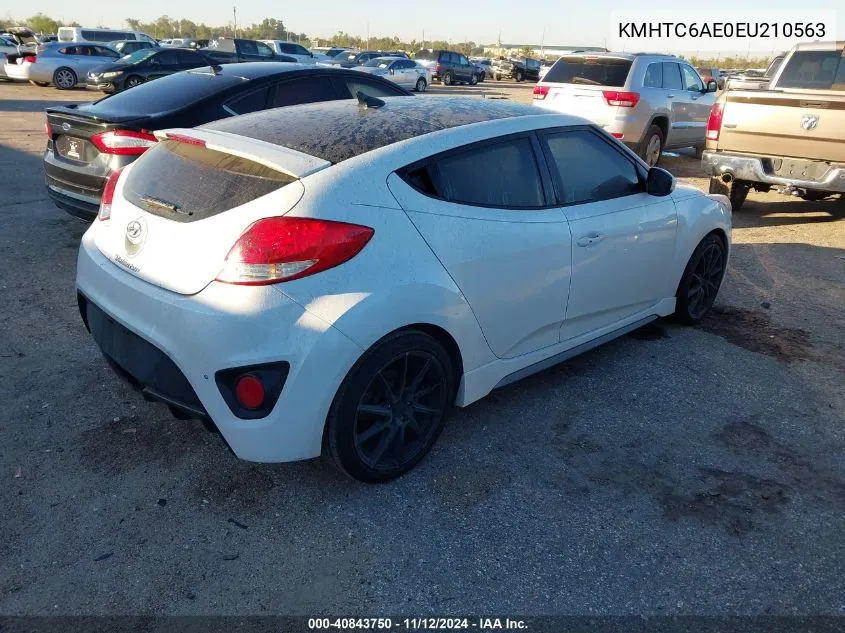 2014 Hyundai Veloster Turbo W/Black VIN: KMHTC6AE0EU210563 Lot: 40843750