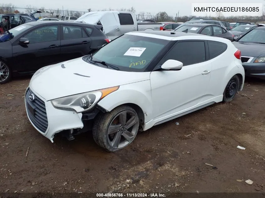 2014 Hyundai Veloster Turbo W/Blue VIN: KMHTC6AE0EU186085 Lot: 40856766