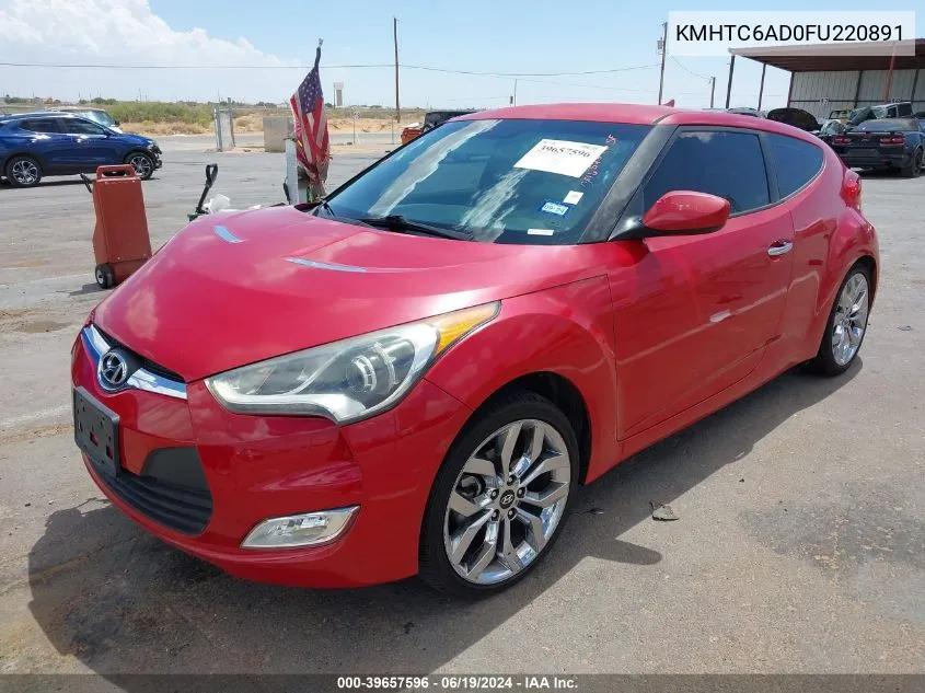 2015 Hyundai Veloster Re:flex VIN: KMHTC6AD0FU220891 Lot: 39657596