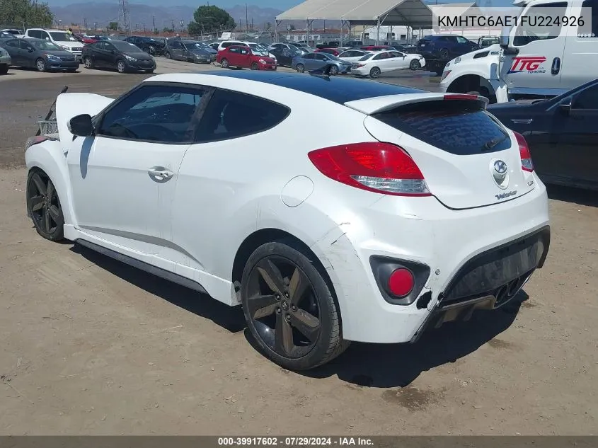 KMHTC6AE1FU224926 2015 Hyundai Veloster Turbo