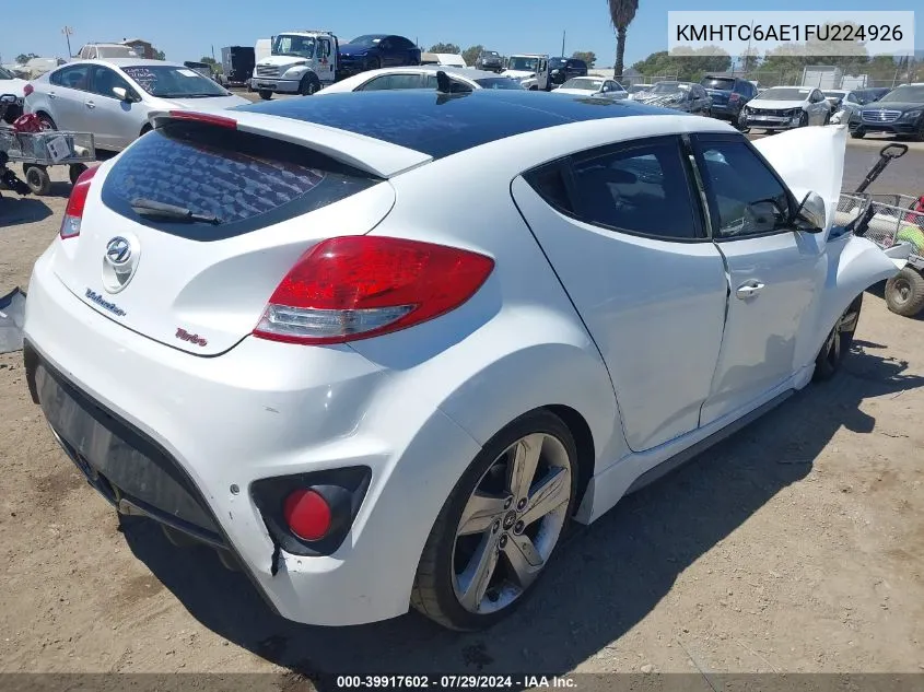 2015 Hyundai Veloster Turbo VIN: KMHTC6AE1FU224926 Lot: 39917602