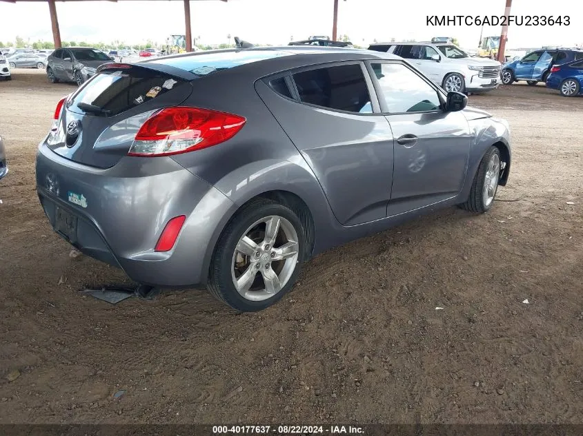 KMHTC6AD2FU233643 2015 Hyundai Veloster