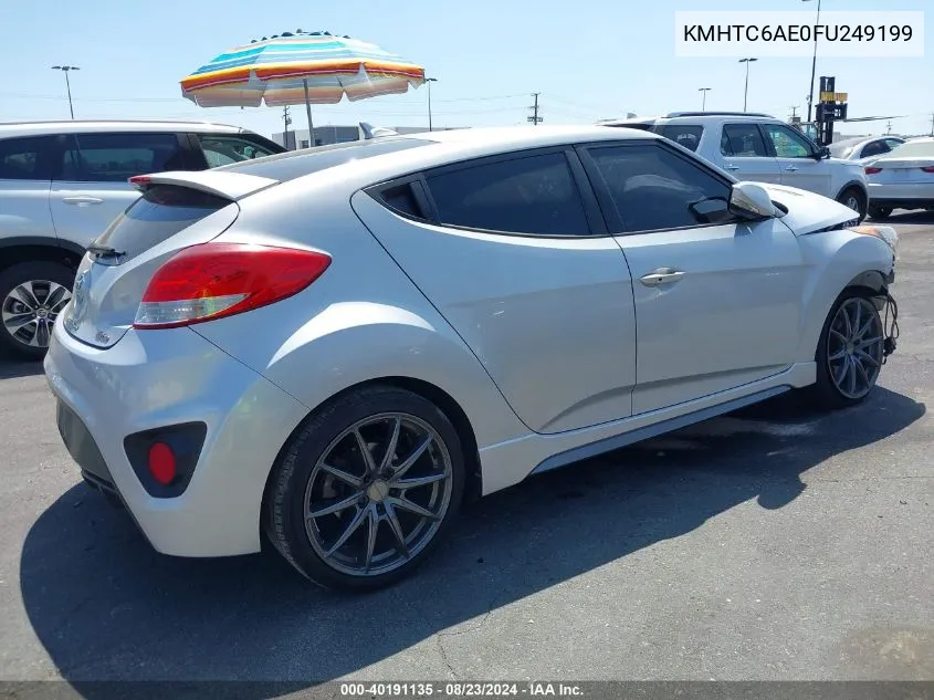 2015 Hyundai Veloster Turbo VIN: KMHTC6AE0FU249199 Lot: 40191135