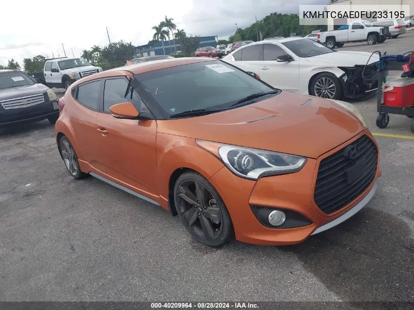 2015 Hyundai Veloster Turbo VIN: KMHTC6AE0FU233195 Lot: 40209964