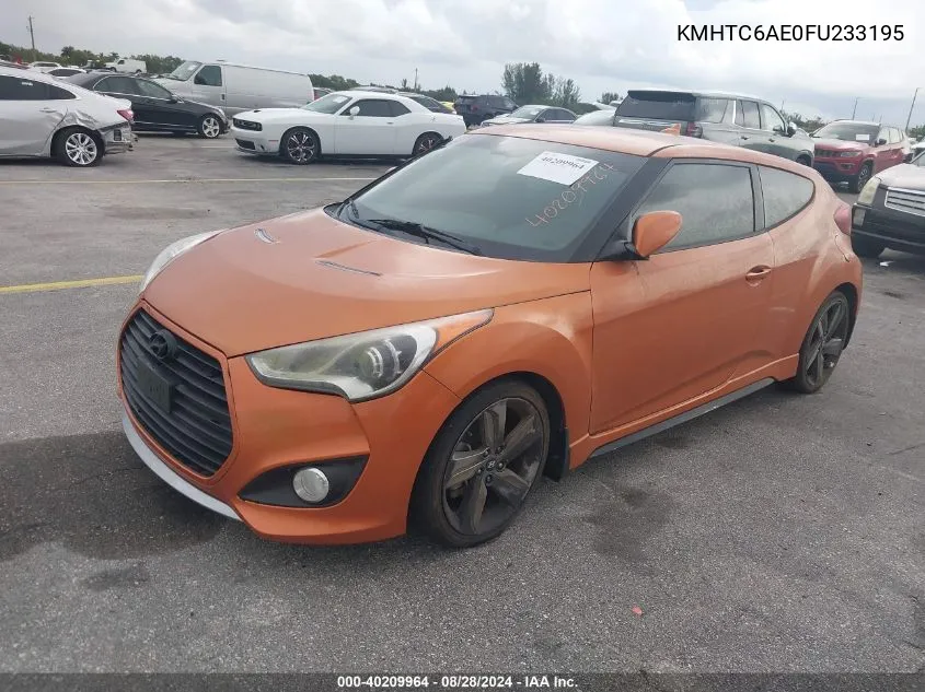 2015 Hyundai Veloster Turbo VIN: KMHTC6AE0FU233195 Lot: 40209964