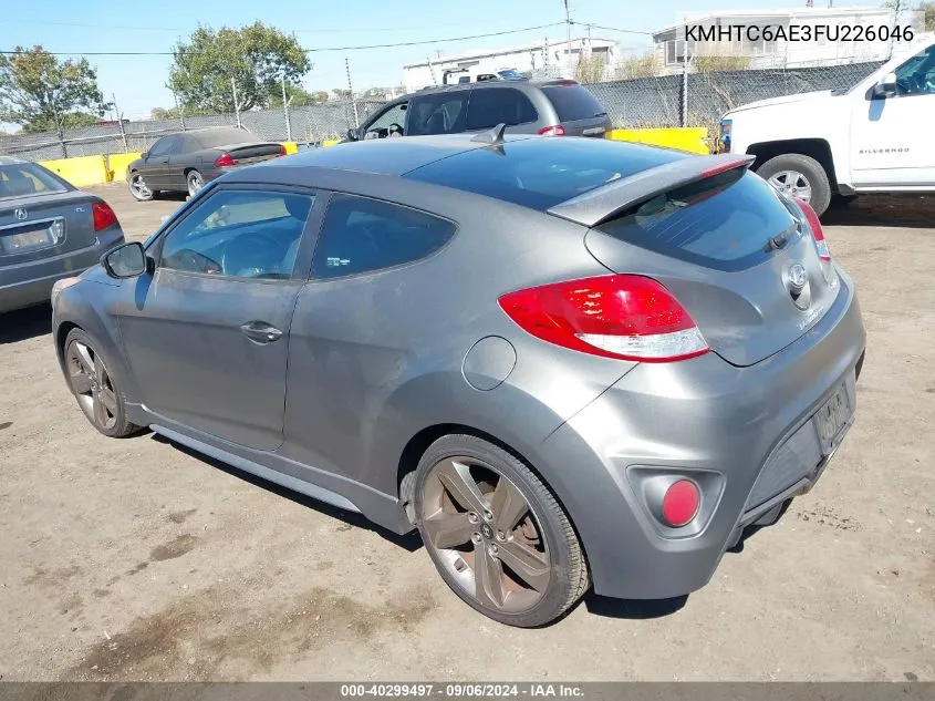 2015 Hyundai Veloster Turbo VIN: KMHTC6AE3FU226046 Lot: 40299497