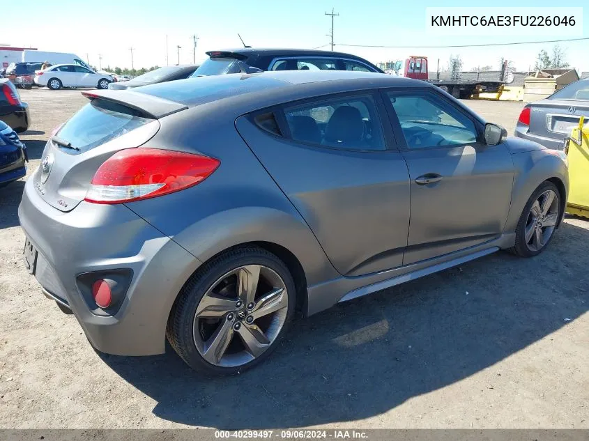 2015 Hyundai Veloster Turbo VIN: KMHTC6AE3FU226046 Lot: 40299497