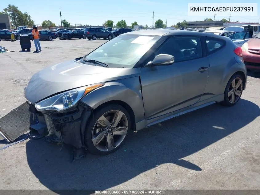 2015 Hyundai Veloster Turbo VIN: KMHTC6AE0FU237991 Lot: 40303688