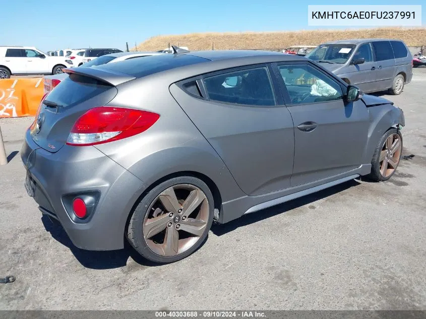 2015 Hyundai Veloster Turbo VIN: KMHTC6AE0FU237991 Lot: 40303688