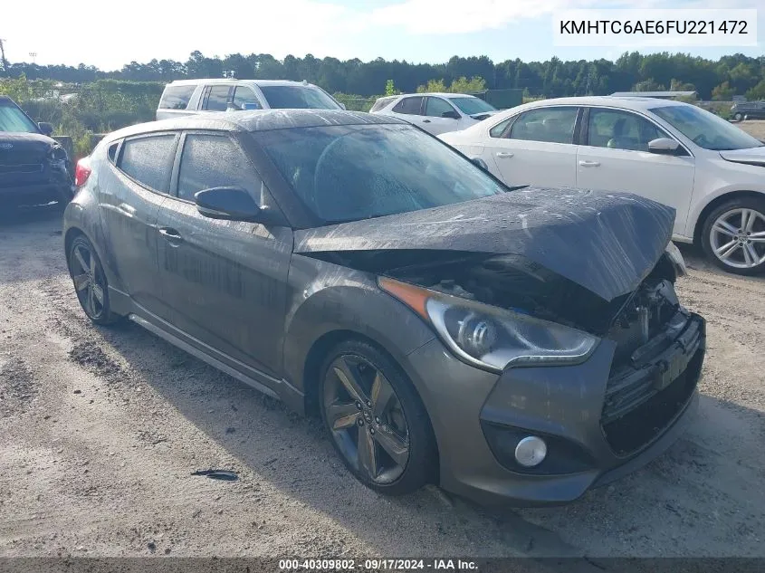 2015 Hyundai Veloster Turbo VIN: KMHTC6AE6FU221472 Lot: 40309802