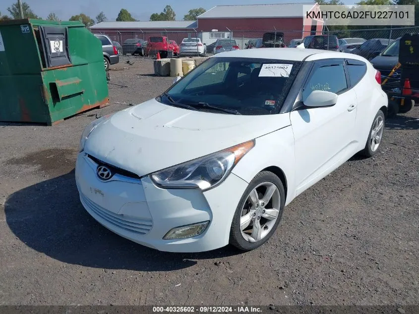 2015 Hyundai Veloster VIN: KMHTC6AD2FU227101 Lot: 40325602