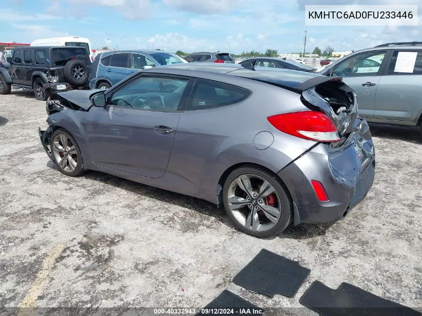 2015 Hyundai Veloster VIN: KMHTC6AD0FU233446 Lot: 40332943