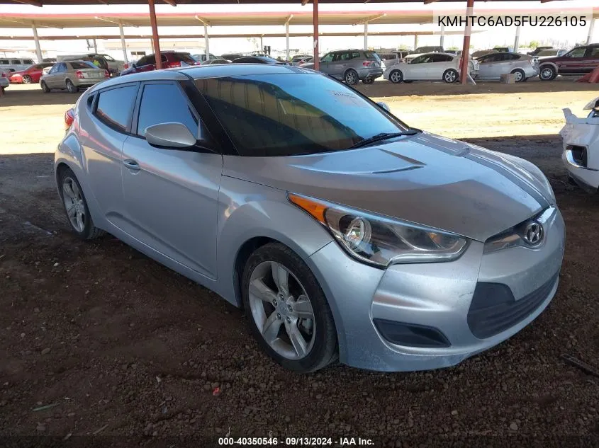 2015 Hyundai Veloster VIN: KMHTC6AD5FU226105 Lot: 40350546