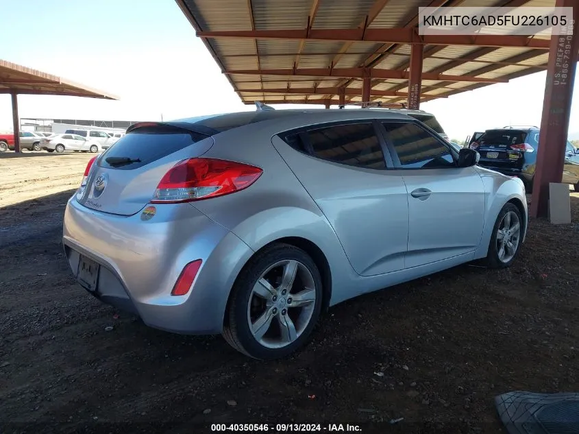 2015 Hyundai Veloster VIN: KMHTC6AD5FU226105 Lot: 40350546