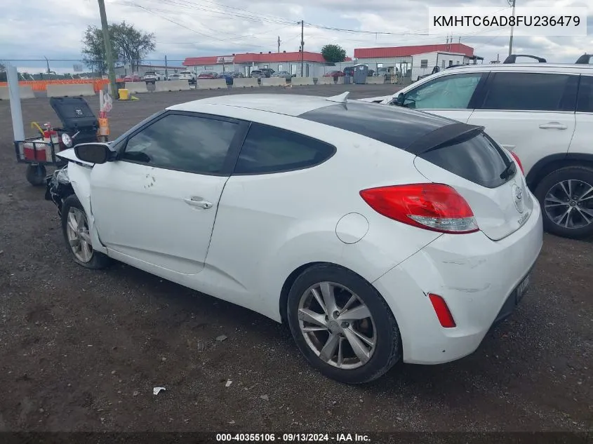 2015 Hyundai Veloster VIN: KMHTC6AD8FU236479 Lot: 40355106