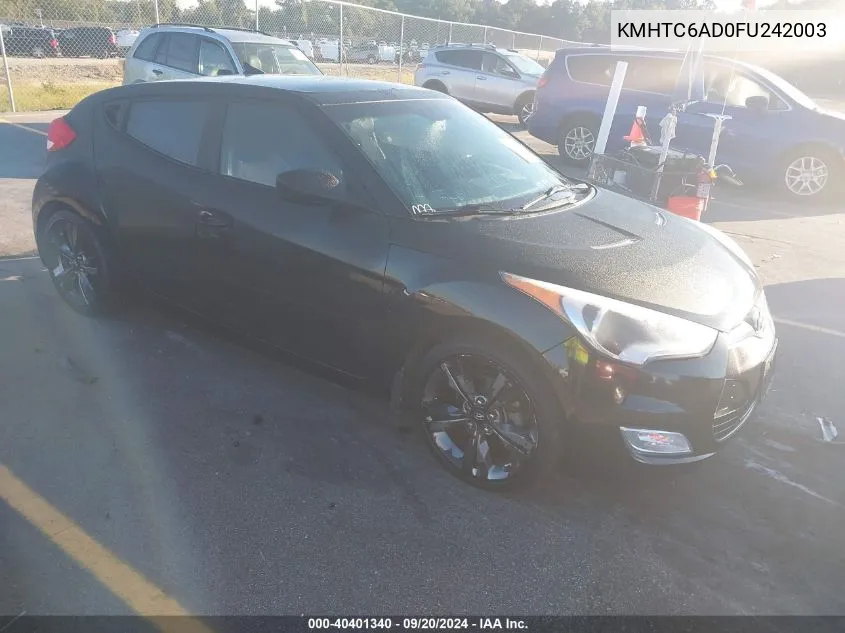 2015 Hyundai Veloster VIN: KMHTC6AD0FU242003 Lot: 40401340