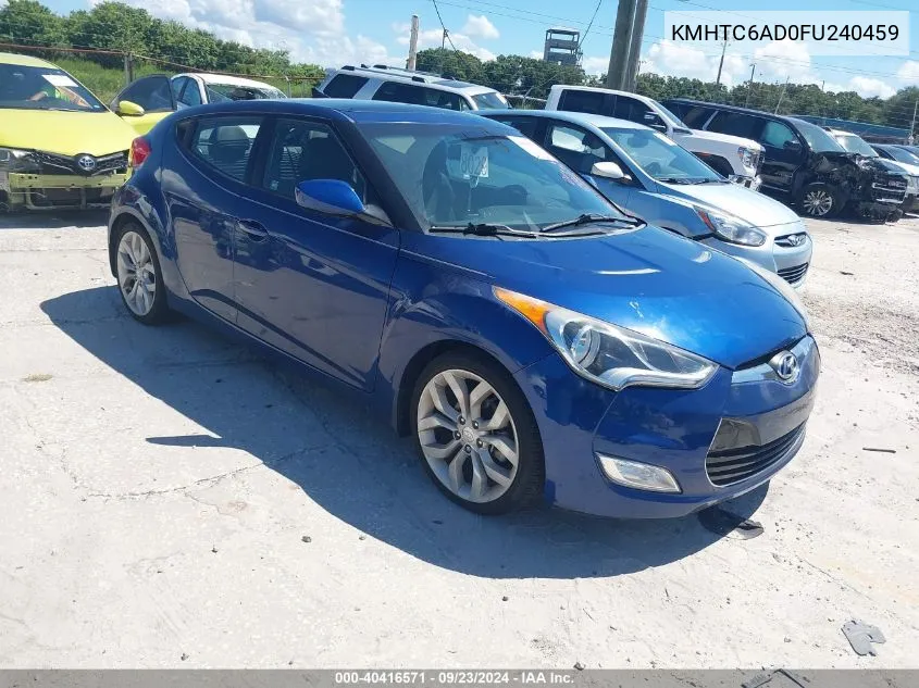 2015 Hyundai Veloster VIN: KMHTC6AD0FU240459 Lot: 40416571