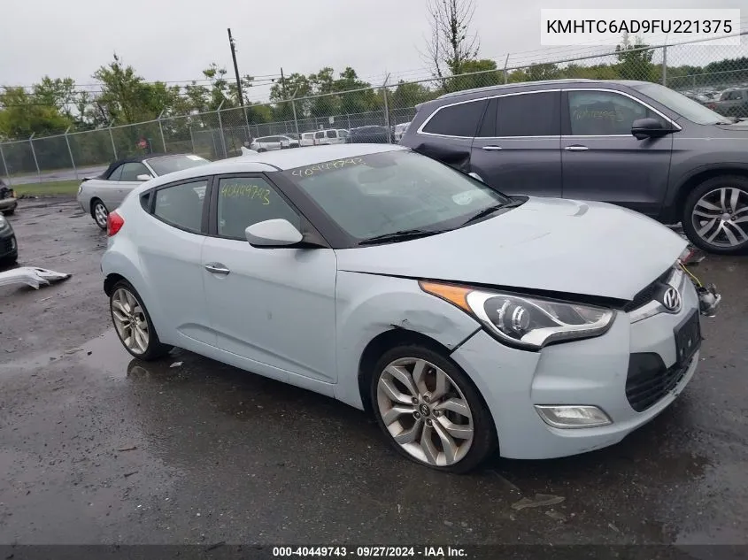 2015 Hyundai Veloster Re:flex VIN: KMHTC6AD9FU221375 Lot: 40449743