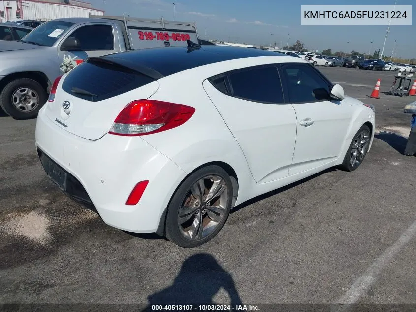 2015 Hyundai Veloster VIN: KMHTC6AD5FU231224 Lot: 40513107