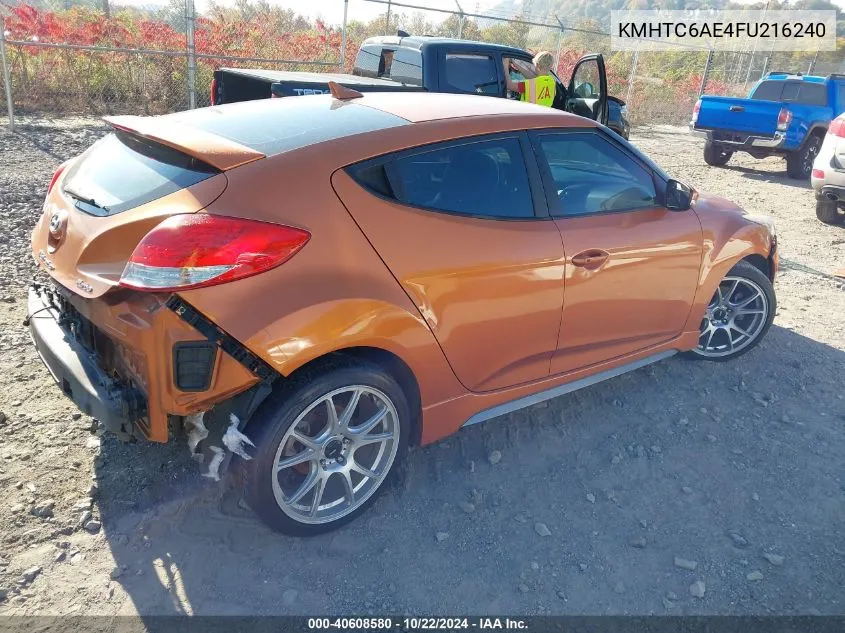 KMHTC6AE4FU216240 2015 Hyundai Veloster Turbo