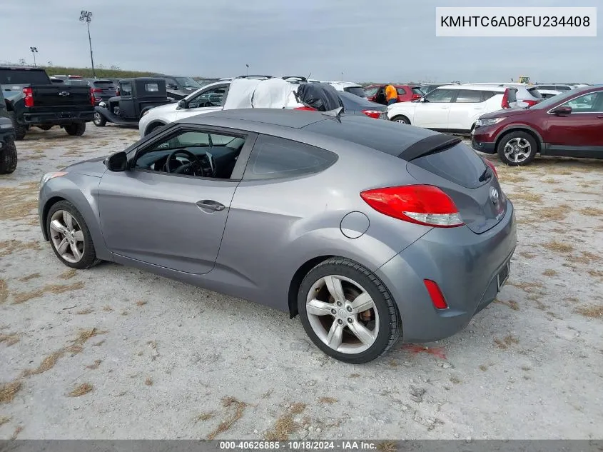 2015 Hyundai Veloster VIN: KMHTC6AD8FU234408 Lot: 40626885