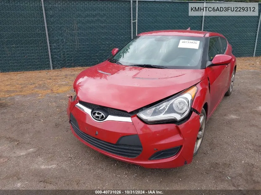 2015 Hyundai Veloster VIN: KMHTC6AD3FU229312 Lot: 40731026