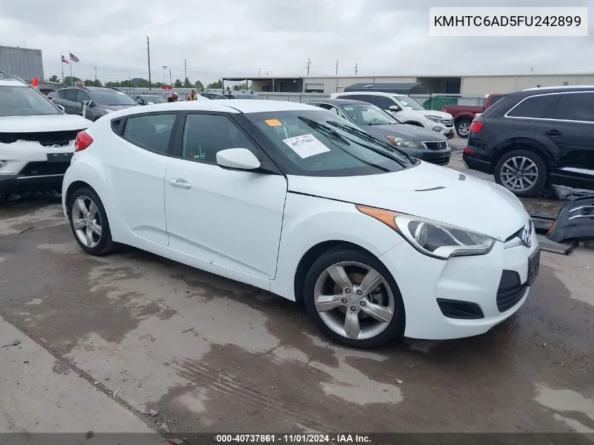 2015 Hyundai Veloster VIN: KMHTC6AD5FU242899 Lot: 40737861