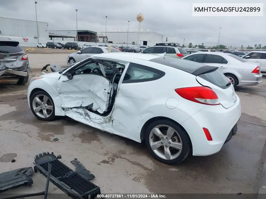 2015 Hyundai Veloster VIN: KMHTC6AD5FU242899 Lot: 40737861