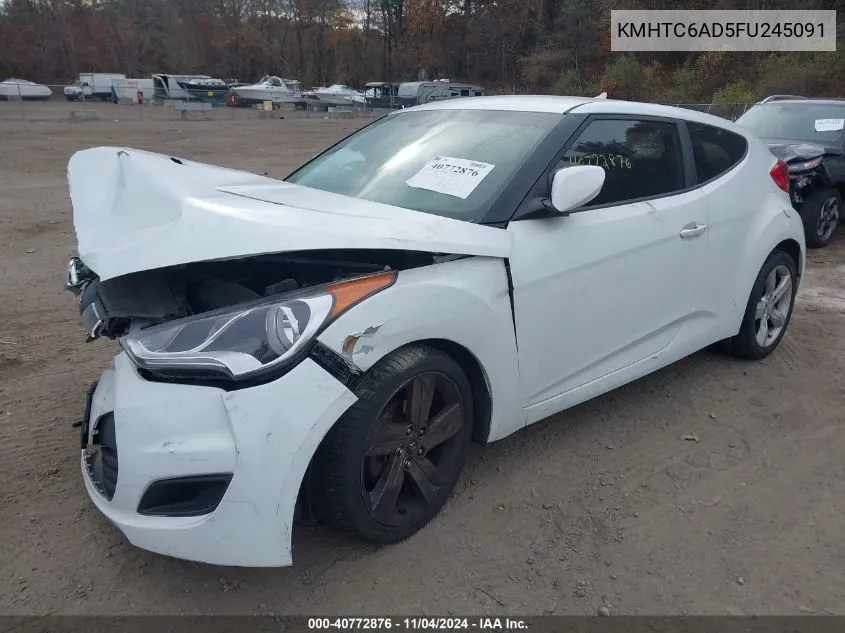 2015 Hyundai Veloster VIN: KMHTC6AD5FU245091 Lot: 40772876