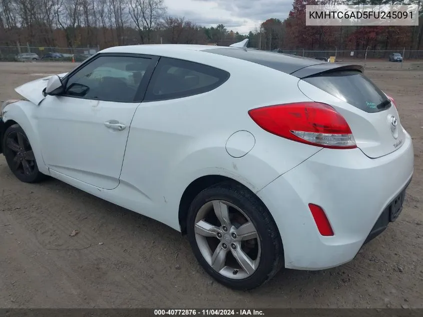 2015 Hyundai Veloster VIN: KMHTC6AD5FU245091 Lot: 40772876