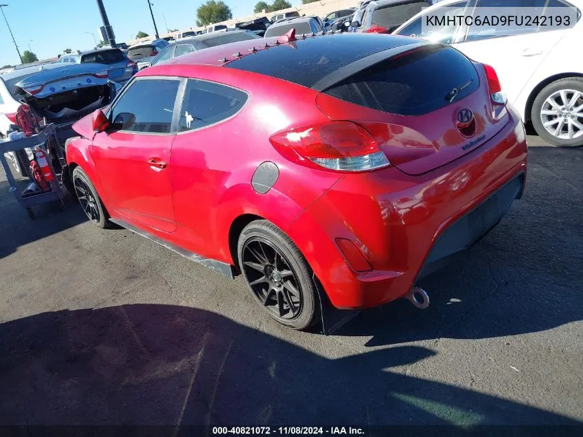 2015 Hyundai Veloster VIN: KMHTC6AD9FU242193 Lot: 40821072